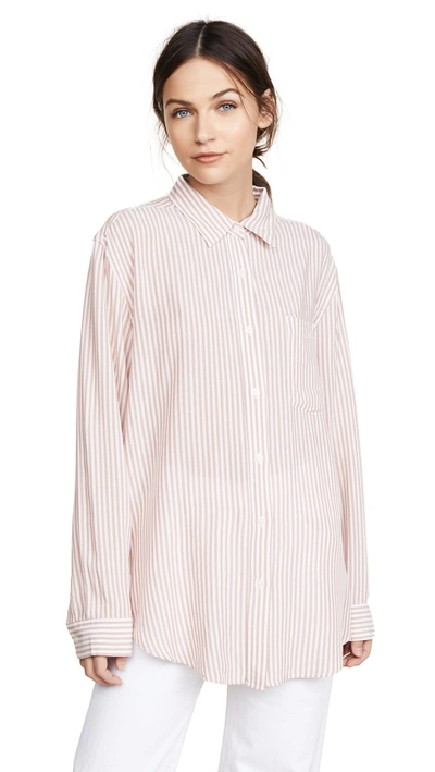 Shop 7 For All Mankind Striped Shirt In Pink/white