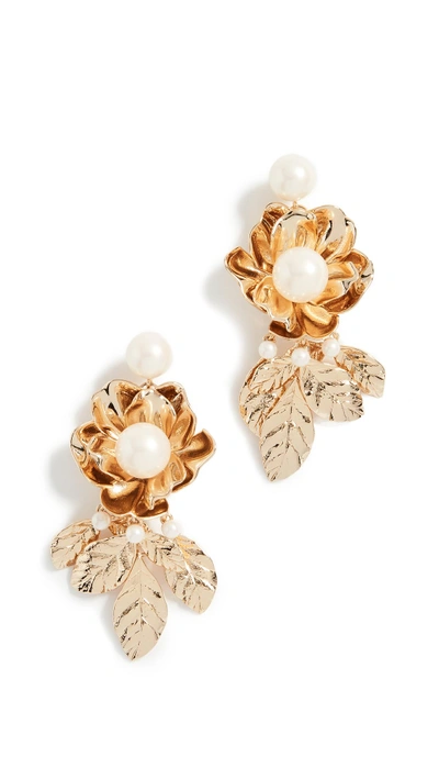 Shop Kate Spade Lavish Blooms Statement Earrings In Gold