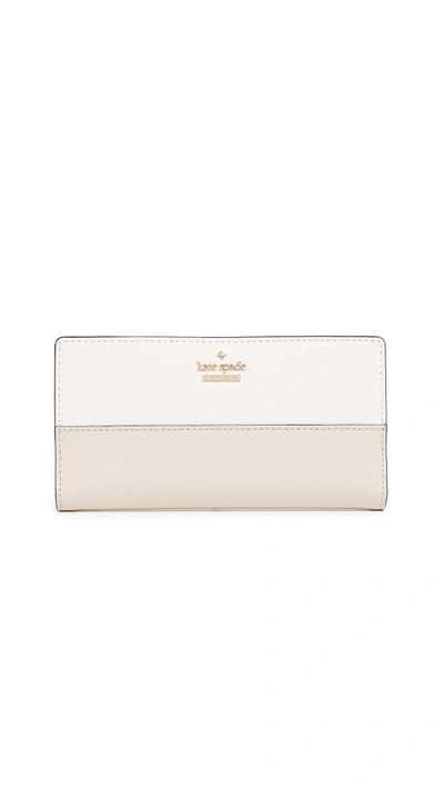 Shop Kate Spade Cameron Street Stacy Snap Wallet In Cement Tusk