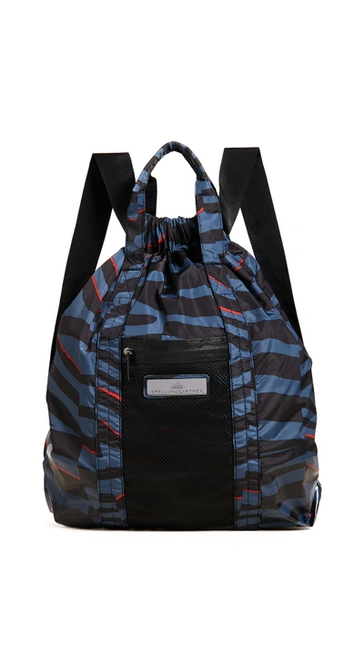 Shop Adidas By Stella Mccartney Gym Sack Backpack In Black/dark Callisto