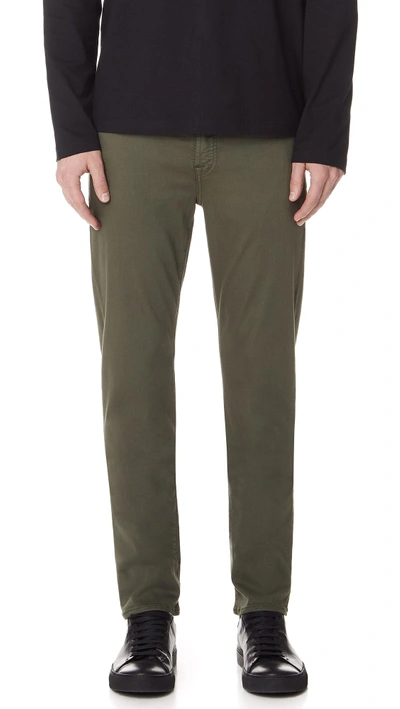 Shop 7 For All Mankind Slimmy Clean Pocket Jeans In Olive