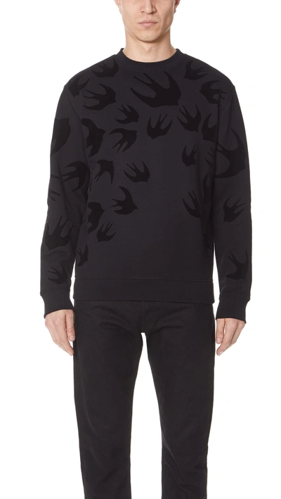 Shop Mcq By Alexander Mcqueen Clean Crew Neck Sweatshirt In Darkest Black