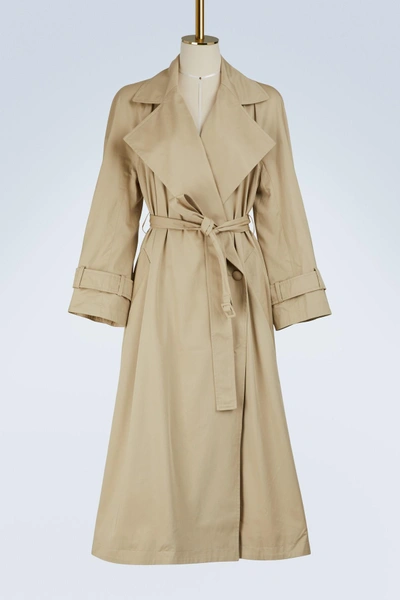 Shop Koché Kimono Trench Coat In Beige