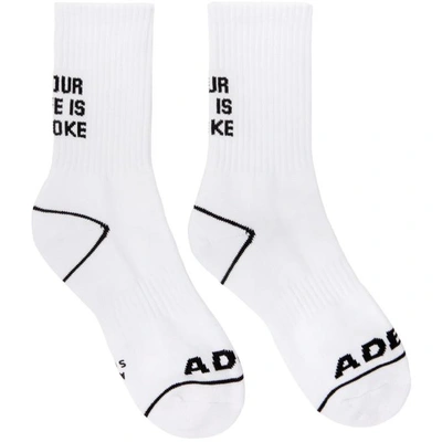 Ader Error White Your Life Is A Joke Socks | ModeSens