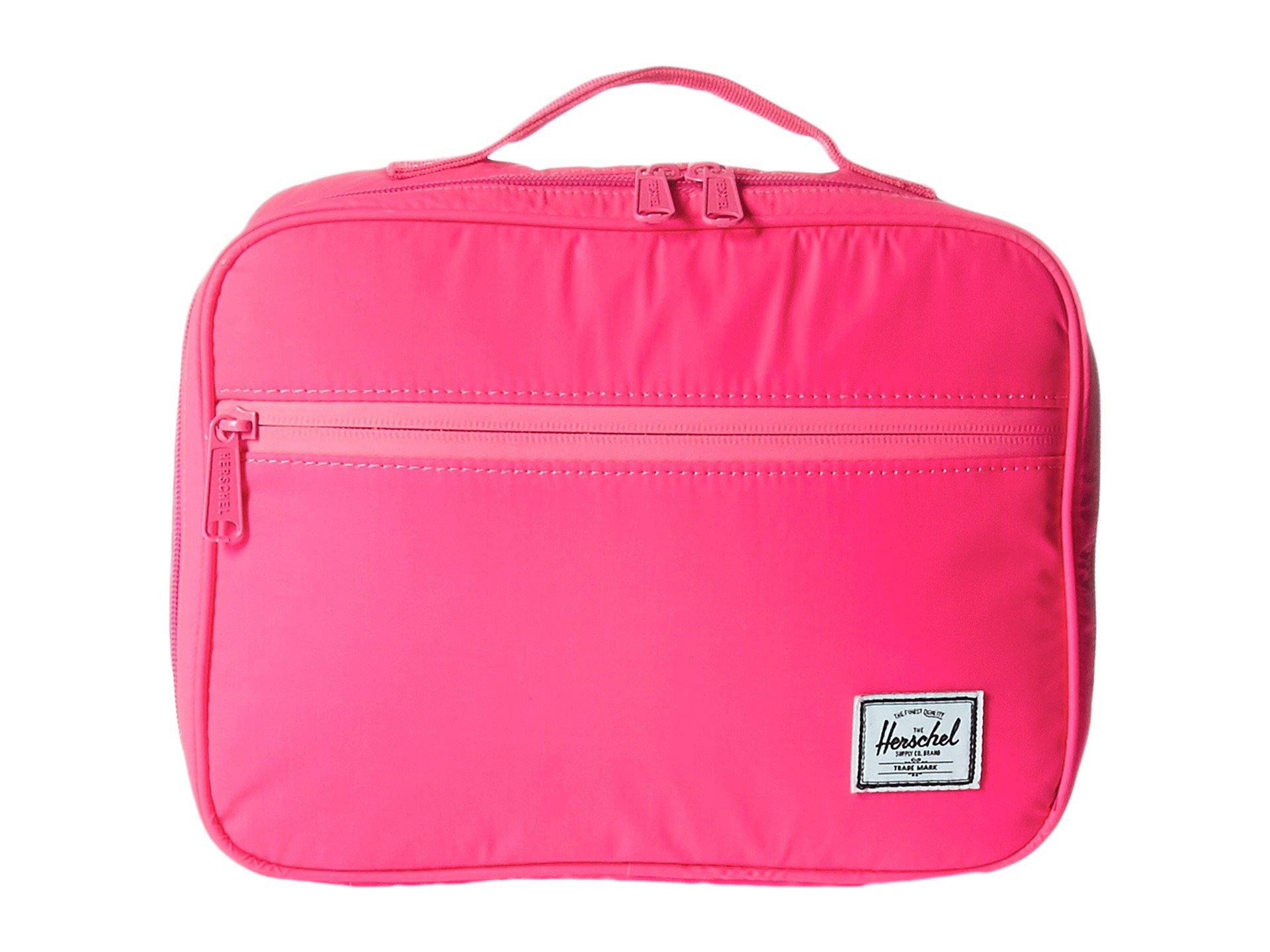 neon pink suitcase