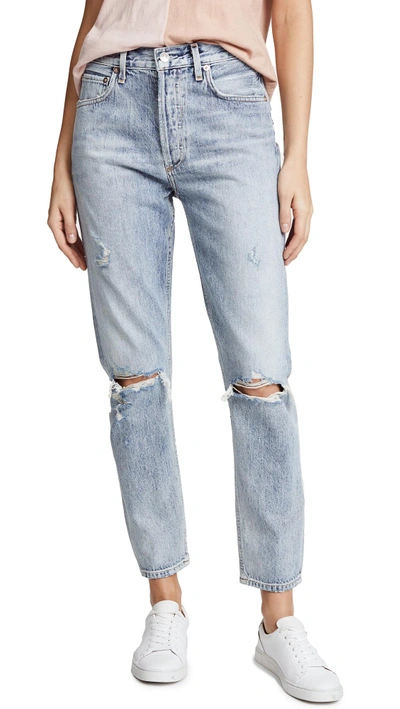 Shop Agolde Jamie High Rise Classic Jeans In Resolution