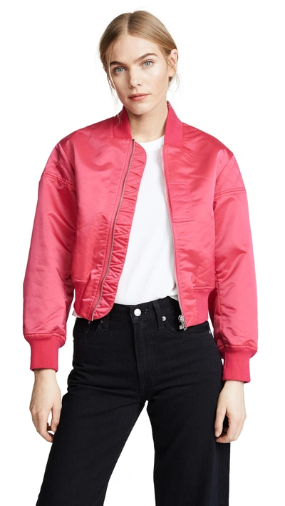 Shop Rag & Bone Wesley Bomber Jacket In Bright Pink