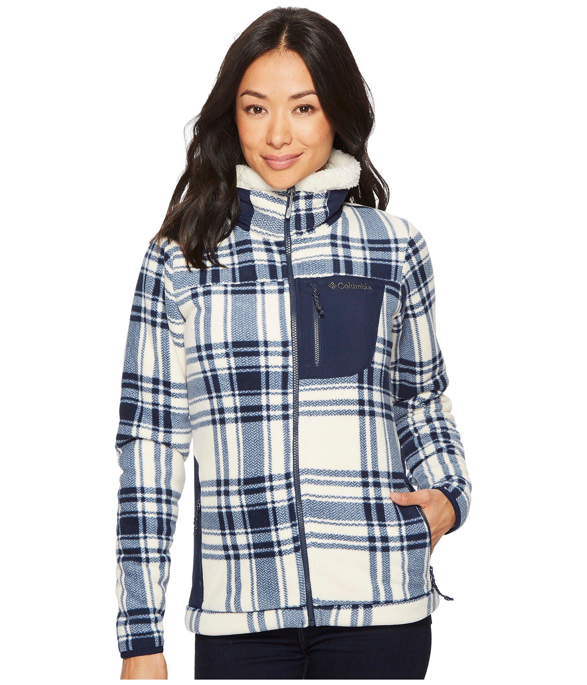 columbia plaid fleece jacket