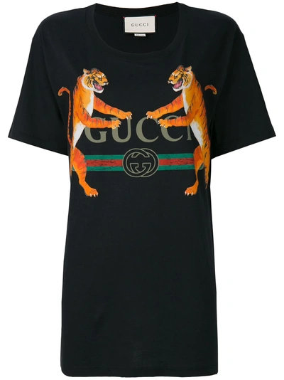 Shop Gucci Tiger Logo T-shirt