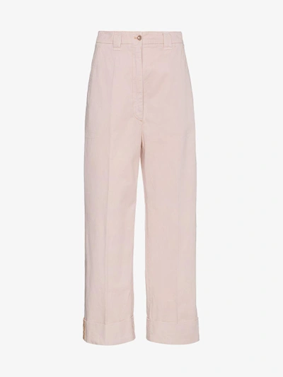 Shop Acne Studios Madya Chino Canvas Trousers In Pink&purple