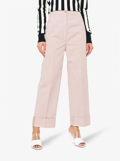 Shop Acne Studios Madya Chino Canvas Trousers In Pink&purple
