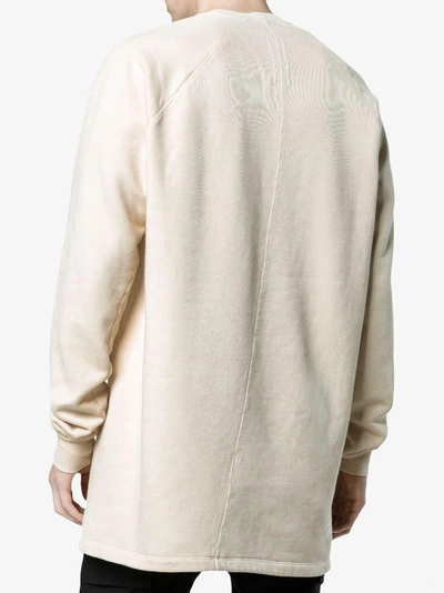 Shop Rick Owens Drkshdw Elongated Sleeves Sweatshirt In Nude&neutrals