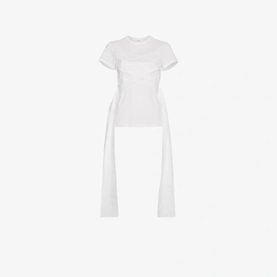 Shop Adeam Short Sleeve Twisted Top In White