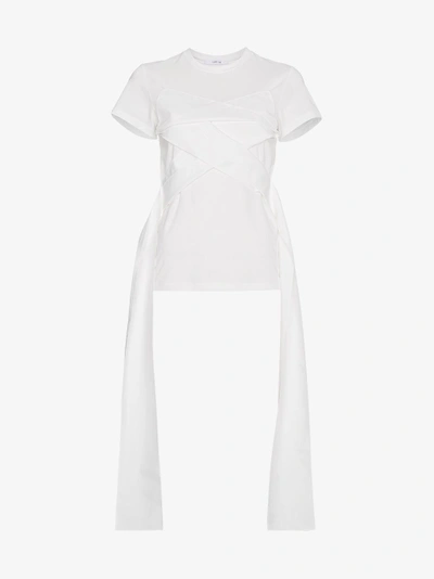 Shop Adeam Short Sleeve Twisted Top In White