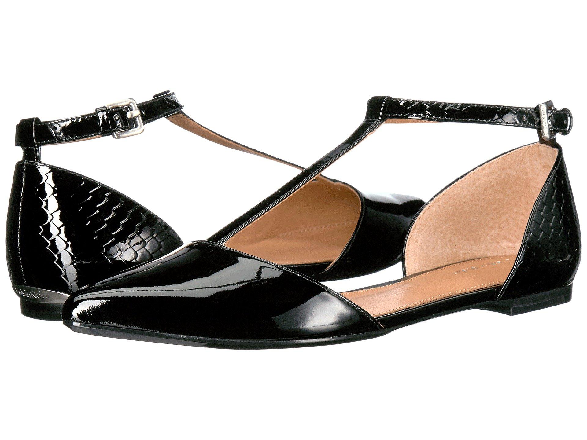 calvin klein ghita t strap flat