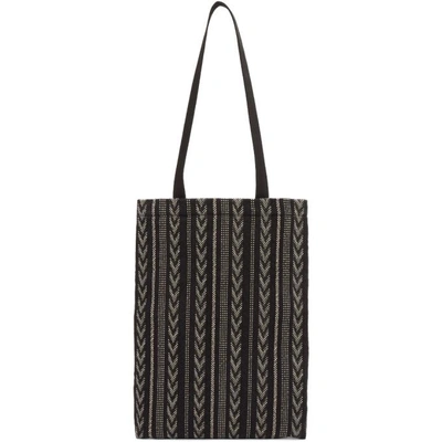 Shop Saint Laurent Black Ikat Tote In 9171 Black