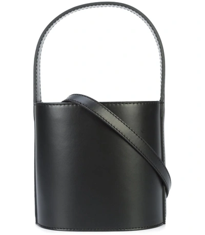 Shop Staud Black Bissett Leather Bucket Bag