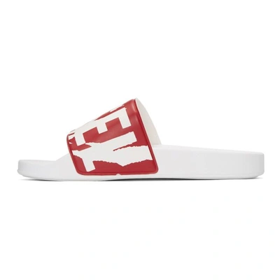 Shop Diesel Red And White Sa-maral Slides In H3878redwht