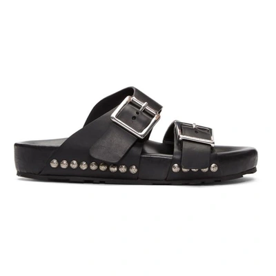 Shop Alexander Mcqueen Black Strap Sandals In 1000 Black
