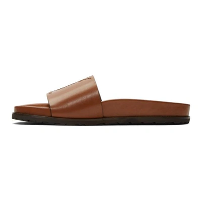 Shop Saint Laurent Brown Jimmy Slide Sandals In 7660 Crml