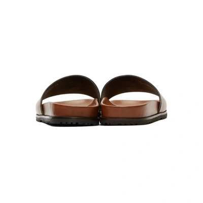 Shop Saint Laurent Brown Jimmy Slide Sandals In 7660 Crml