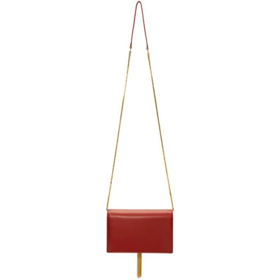 Shop Saint Laurent Red Kate Tassel Chain Wallet Bag In 6805 Red