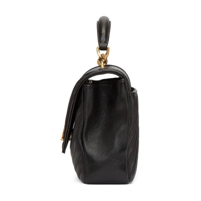 Shop Saint Laurent Black Medium Loulou College Bag