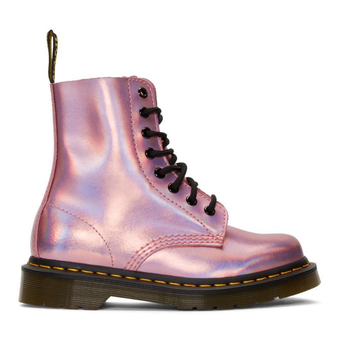 mallow pink reflective metallic leather
