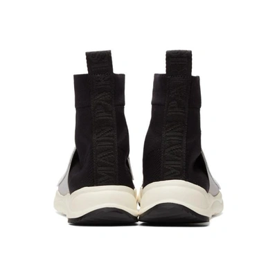 Shop Balmain Black And White Cameron High-top Sneakers In 181 Noir/bl