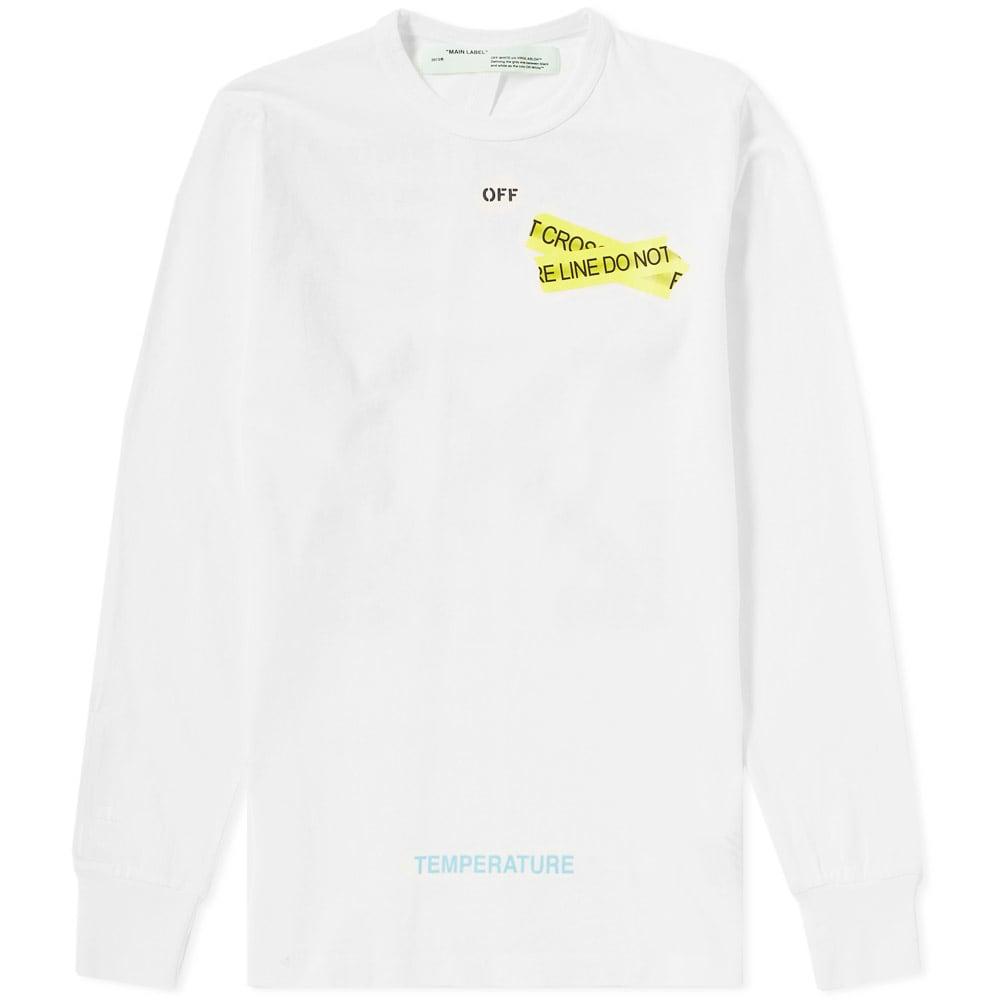 Off-white Long Sleeve Firetape Tee | ModeSens