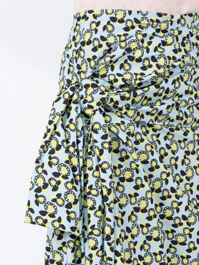 Shop Marni Floral Midi Skirt With Tie Side