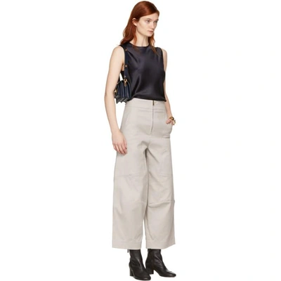 Shop Chloé Chloe Grey Cargo Trousers In Nr01m Grey