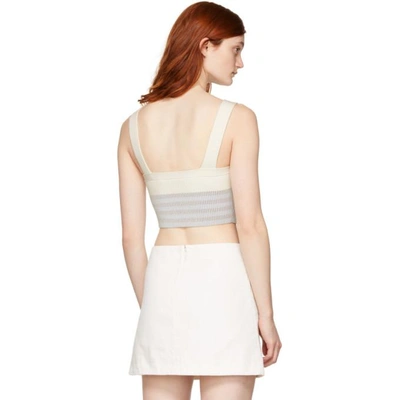 Shop Opening Ceremony White Striped Knit Tank Top In 1100 Whitem