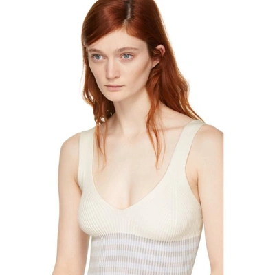 Shop Opening Ceremony White Striped Knit Tank Top In 1100 Whitem