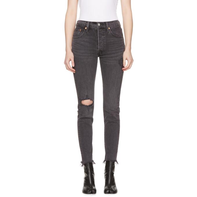 levi's 501 customized skinny jeans