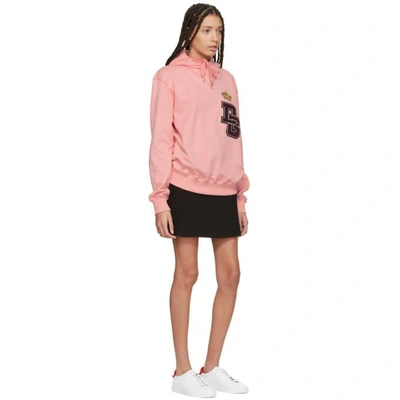 Shop Dolce & Gabbana Dolce And Gabbana Pink Crown Patch Hoodie In F0660 Rosa
