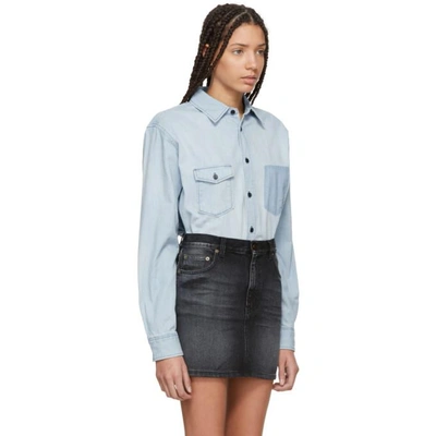 Shop Saint Laurent Blue 'property Of ' Denim Shirt