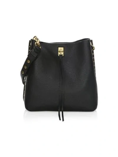 Shop Rebecca Minkoff Darren Leather Shoulder Bag In Black