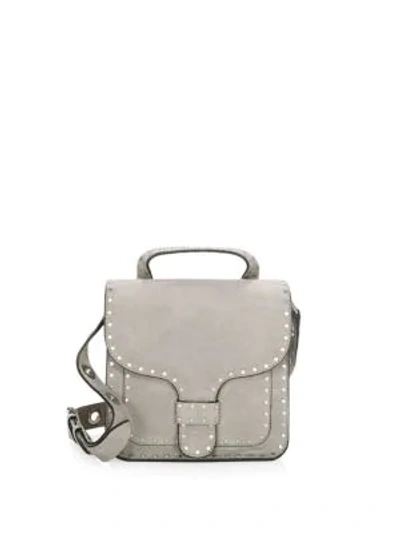 Shop Rebecca Minkoff Midnighter Leather Top Handle Bag In Grey