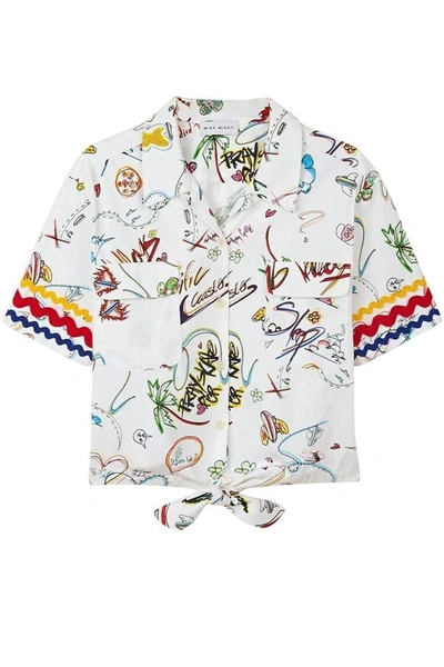 Shop Mira Mikati Graffiti Knot Shirt In White