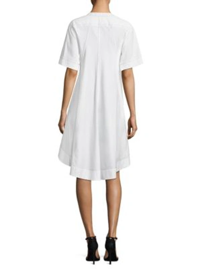 Shop Dkny Draped Shirtdress In White