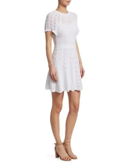 Shop Red Valentino Knit Short Sleeve Dress In White