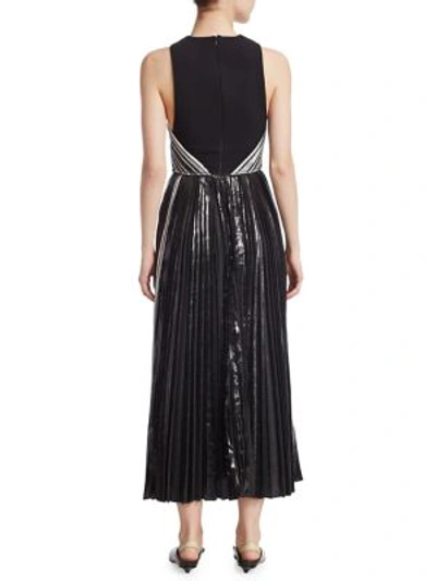 Shop Proenza Schouler Pleated Cut-out Dress In Black