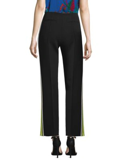 Shop Diane Von Furstenberg Striped Cropped Pants In Black