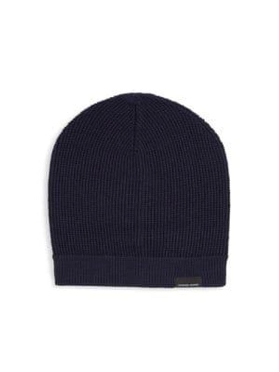 Shop Canada Goose Waffle Slouchy Wool Beanie In Navy