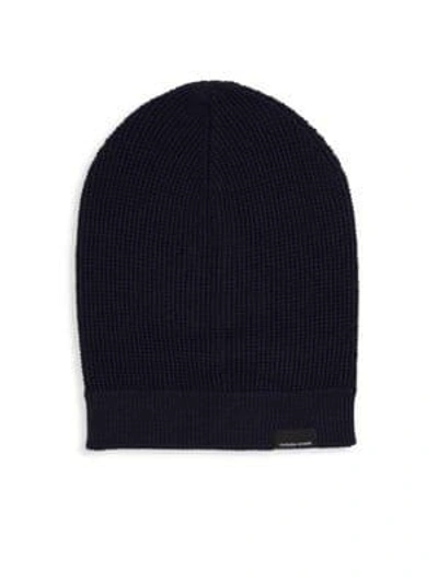 Shop Canada Goose Waffle Slouchy Wool Beanie In Navy