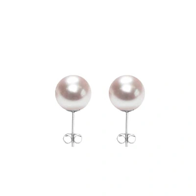 Ora Pearls Small White Pearl Studs Earrings Sterling Silver