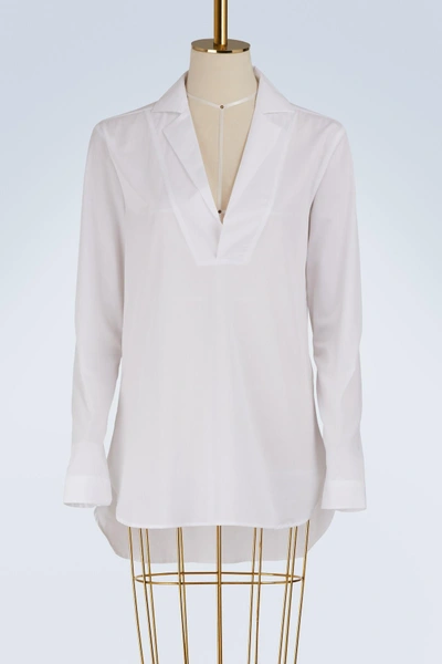 Shop Marie Marot Milly Cotton Polo Shirt In White