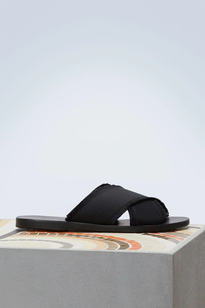 Shop Ancient Greek Sandals Thais Satin Sandals In Black