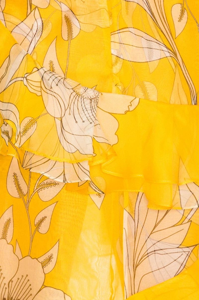 Shop Johanna Ortiz 阳光丝纱长裙 In 颜色： Sunny Yellow & White Tangled Garden